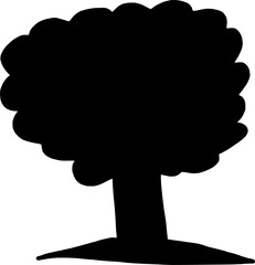 Simple Tree Silhouette. Tree Icon. Illustration of a Tree
