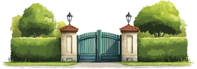 Watercolor-style Gate vector
