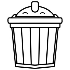 Minimalist Line Art Compost Bin Icon – Eco-Friendly Vector Design