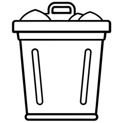 Minimalist Line Art Compost Bin Icon – Eco-Friendly Vector Design