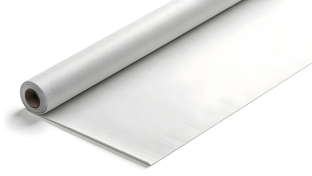 Mockup Rolled white fabric, smooth texture, studio shot, clean background, ready for use.