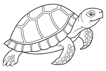 coloring page line art the painted turtle black vector