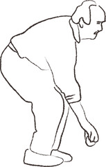 Illustration d'homme jouant à la pétanque