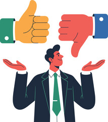 Business Choice and Solution Illustration with Symbols