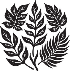 Fototapeta premium Elegant black leaf motif design for modern decor and branding