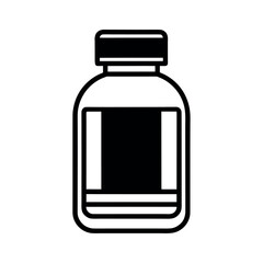 Pre Workout Bottle Outline Icon Vector Illustration