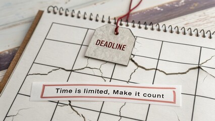 Deadline Reminder with Inspiring Quote on Cracked Calendar Page