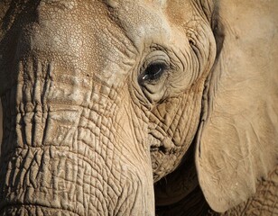Fototapeta premium Majestic Elephant Portrait – Gentle Giant of the Wild in Stunning Detail