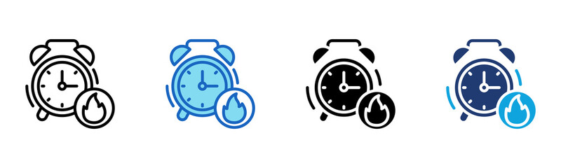 Alarm icon Multi Style Vector Illustration