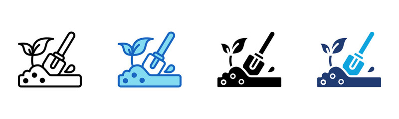 Shovel icon Multi Style Vector Illustration
