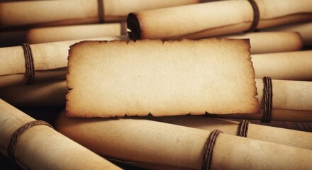 Old Scrolls with Blank Paper in Vintage Style