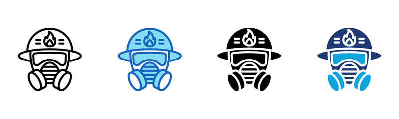 Fireman Mask icon Multi Style Vector Illustration