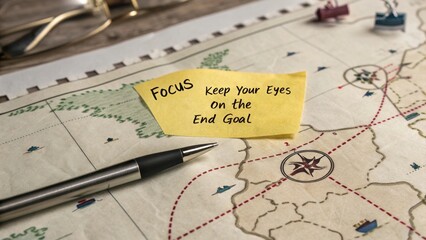 Focus on Your Goals with a Vintage Nautical Map Background