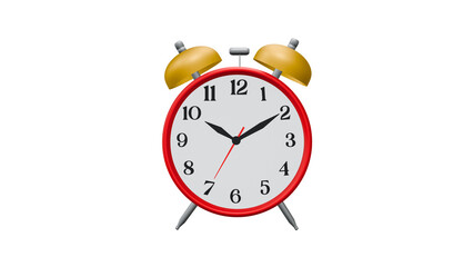 Realistic 3D Alarm Clock PNG with Transparent Background&mdash;Isolated Classic Table Clock Icon for Design, App, or Web Use