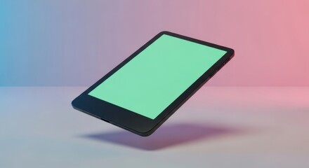 Modern Smartphone with Green Screen Display in Soft Colored Background
