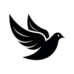 Spiritual Dove in Flight Logo Icon Vector Illustration
