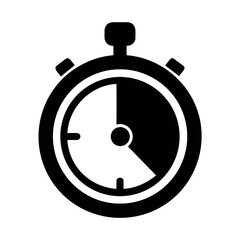 Stopwatch and Clock Fused Icon Vector Illustration