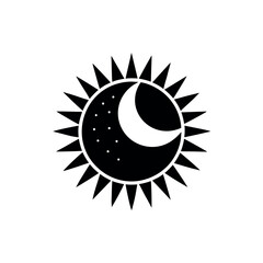 Sun and Moon Harmony Logo Icon Vector Illustration