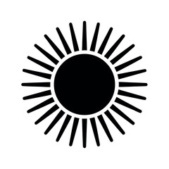 Sun with Rays Icon Logo Vector Illustration