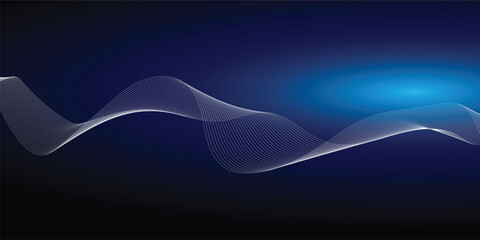 Dynamic Abstract Blue Background with Flowing White Lines.