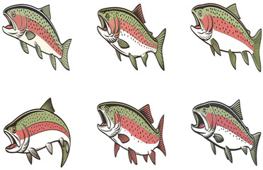 Handcrafted Vector Fish Set