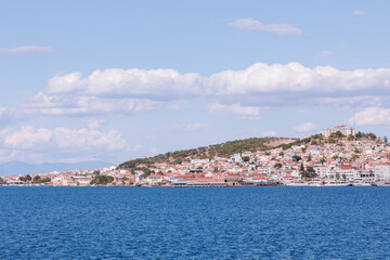Fototapeta premium Aegean Sea and an urban view of Ayvalk, Balikesir