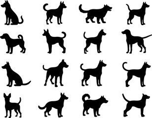 Dog Vector Silhouettes Collection bundle