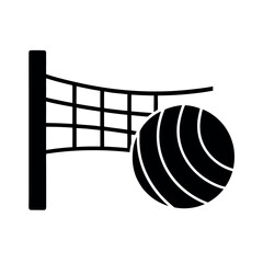 Volleyball Net and Ball Icon Vector Illustration