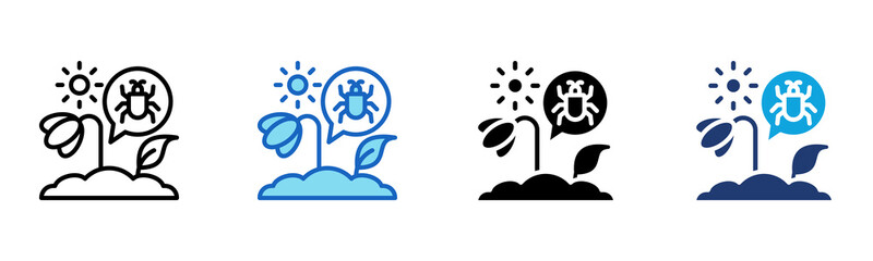 Bug icon Multi Style Vector Illustration