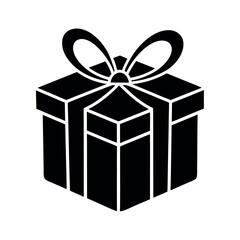 Wrapped Gift Box with Ribbon Icon Vector Illustration