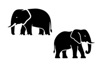 Majestic elephants silhouette, iconic African wildlife, powerful mammal, safari travel, nature conservation, elegant design