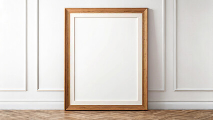 Natural Frame Mockup with Decorative Plants – Wall Poster Scene, Vertical Template, Minimalist Style, Neutral Tones, Eco Home, Rustic Decor, Styled Display, Blank Paper Frame, Artistic Layout, Modern 