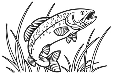 coloring page line art the bow fin black vector