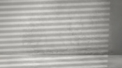Abstract Grey Concrete Wall with Shadow Lines, Minimalist Textured Background, Sunlit Interior, Empty Studio Space.