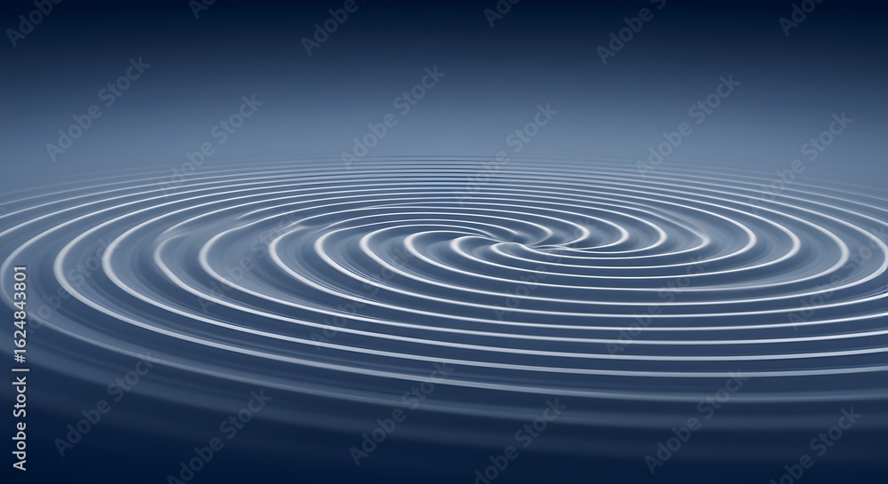 Aufkleber a mesmerizing view of concentric ripples emanating from a central point on a smooth water surface