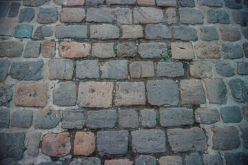 Brick wall of a historic building in Germany. Stone natural texture.