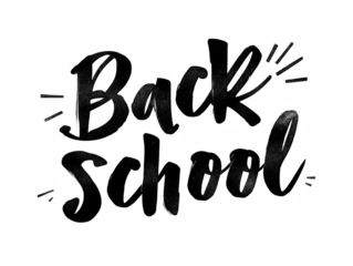 Striking black "Back School" lettering artwork, perfect for educational projects and designs, presented on transparent background.