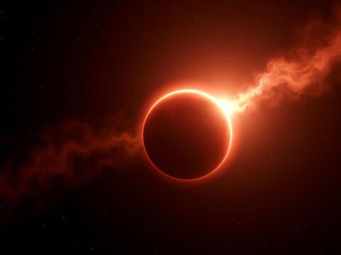 &Eacute;clipse solaire majestueuse d&eacute;voilant un halo de feu &eacute;clatant dans l&rsquo;immensit&eacute; sombre de l&rsquo;espace