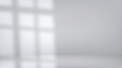 Minimalist Interior with Window Light Empty White Room, Shadows, Background, Modern Design, Clean Space.