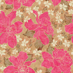 all over design. digital print design. Flower design.all over print.Watercolor iris flowers and abstract illustration. Seamless pattern. Summer, spring design for wallpapers, lights, textiles, texture