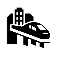 Craft a detailed silhouette of a Smart City Infrastructure
