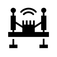 Craft a detailed silhouette of a Smart City Infrastructure