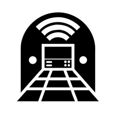 Craft a detailed silhouette of a Smart City Infrastructure