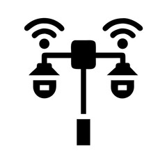 Craft a detailed silhouette of a Smart City Infrastructure