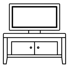 Wall-Mounted TV Stand Front View – Art Vector