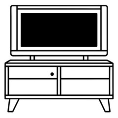 Wall-Mounted TV Stand Front View – Art Vector
