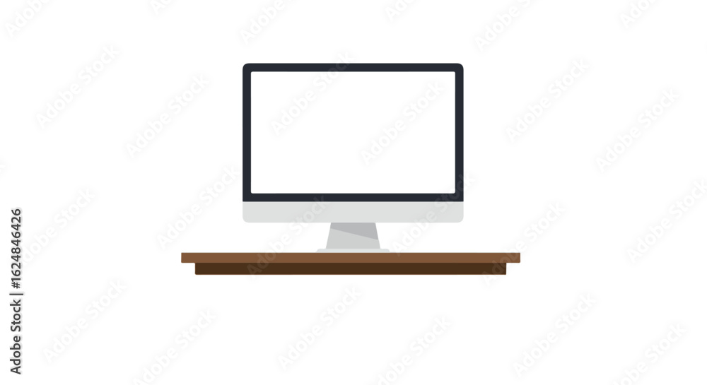Aufkleber computer on a desk in blank background for web use and promotions
