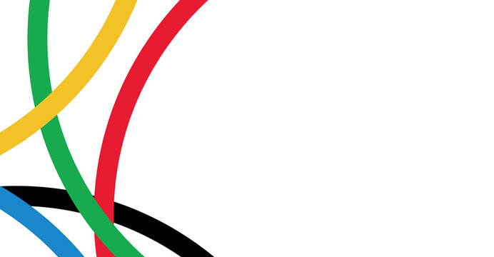 Abstract Multicolored lines on white background. Olympic colors design