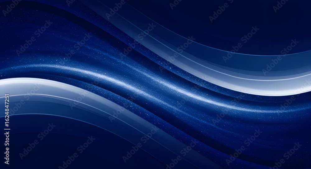 Poster a blue abstract background with flowing lines and a subtle sparkle effect creating a dynamic visual