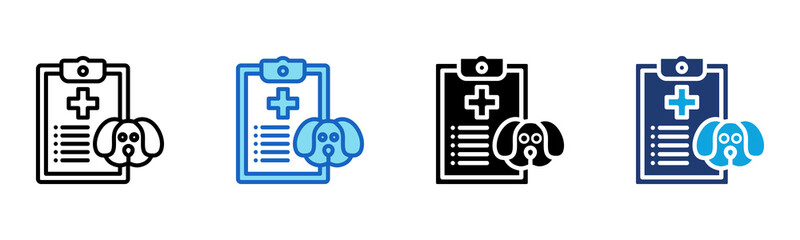 Dog Health List icon Multi Style Vector Illustration